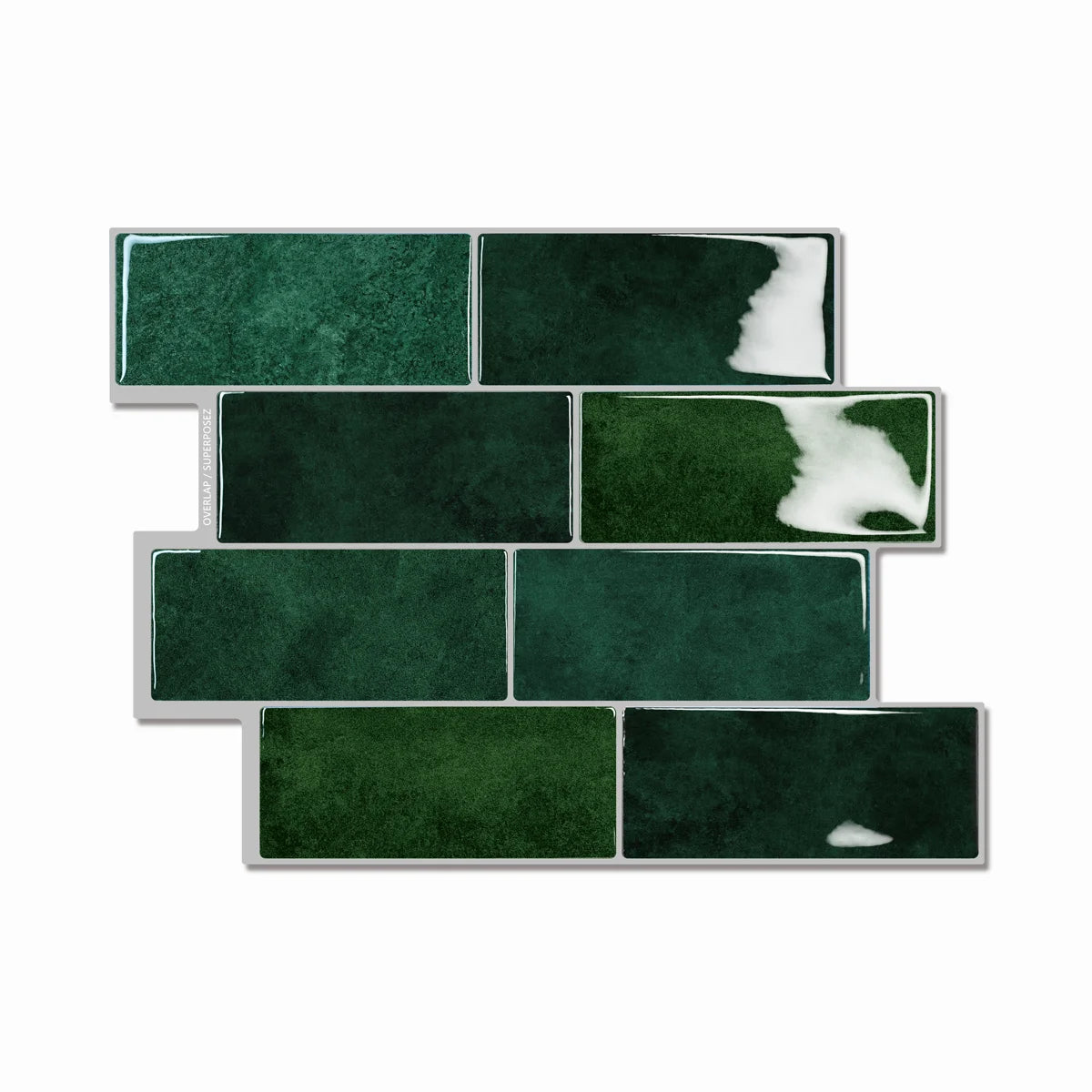 Pack de azulejos adhesivos 3D verde bosque
