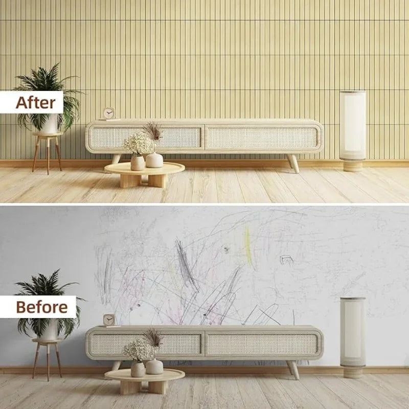 Panel decorativo 3D efecto madera tono claro